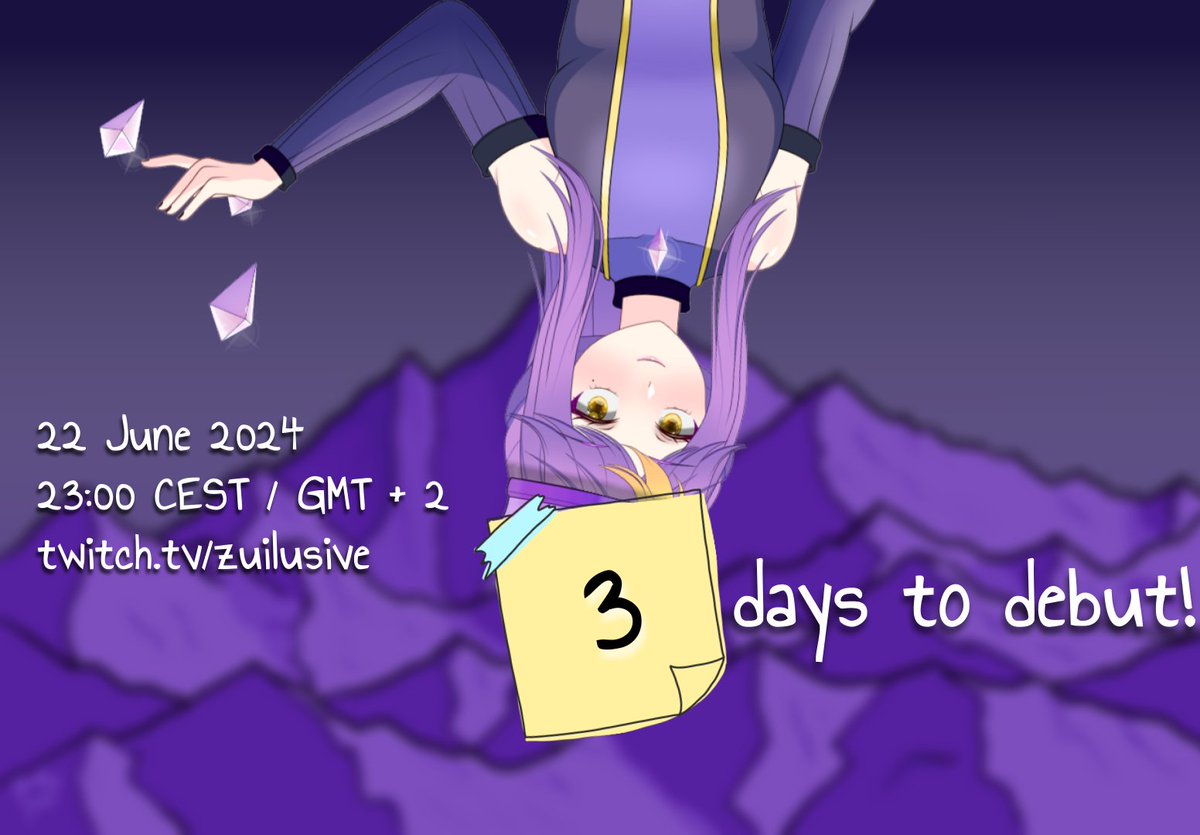ZuiLusiVe's tweet photo. 🌋3 days to debut!🌋
From the time this is posted, there is exactly 71 hours and 57 minutes to my debut!

Most of my stuff should be ready, but are you ready? Come join at https://t.co/tkJV1o2XLU 💜

#Vtuberdebut #Vtuber #ENVtuber https://t.co/hBMSzZ3Afj
