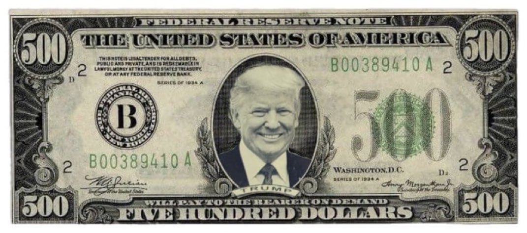 mjfree's tweet photo. BREAKING: Rep. Paul Gosar recently introduced a bill requiring the U.S. Treasury to start printing $500 bills again, but this time “featuring a portrait” of former President Trump. https://t.co/jJNVh2gjhw