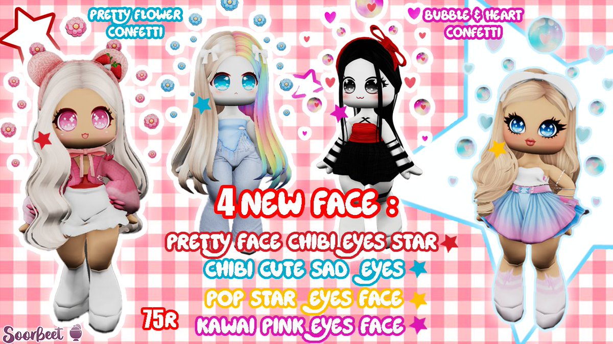 New : Face &amp; Confetti 
Store🛒: roblox.com/groups/1241296…
#roblox #robloxugc #pretty #robloxdev #robloxface