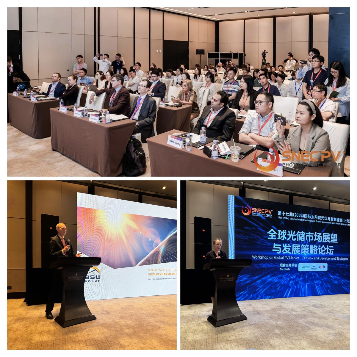 nikh85jay's tweet photo. Just wrapped up presenting at SNEC PV+ 2024 in Shanghai! Discussed the critical roles of key stakeholders in Australia's solar energy storage adoption. 🌞 Honored to have shared the stage with industry leaders and thinkers like Sonia Dunlop, David Dixon, and more. #SNECPV https://t.co/NzC2YWK1Cr