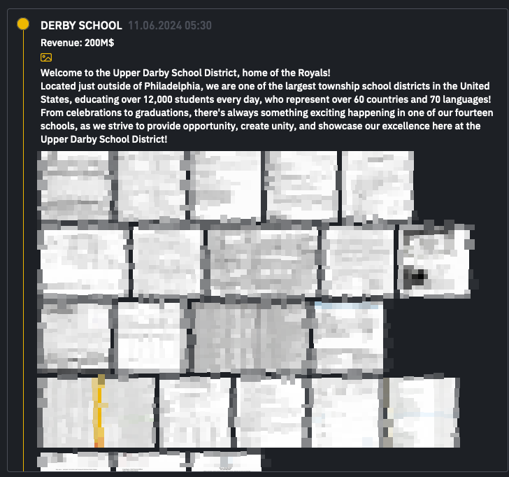 BrettCallow's tweet photo. INC RANSOM has listed Upper Darby School District. #ransomware #udsd 1/2 https://t.co/Lu27x9xXBt