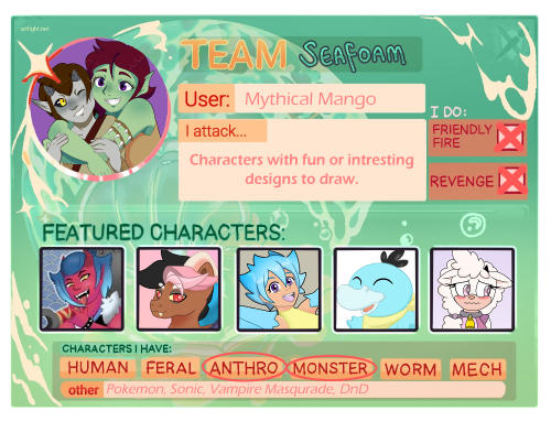 Fluttercord45's tweet image. I&apos;m ready for another year of art fight &amp;gt;:D
#Teamseafoam
#Artfight