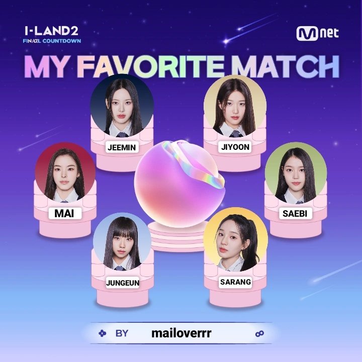 mailoverrr's tweet photo. #ILAND2 #MATCH_MY_I #NameofApplicant #MAI #BANGJEEMIN #YOONJIYOON #RYUSARANG #JEONGSAEBI #CHOIJUNGEUN https://t.co/5sgOuQhfve
