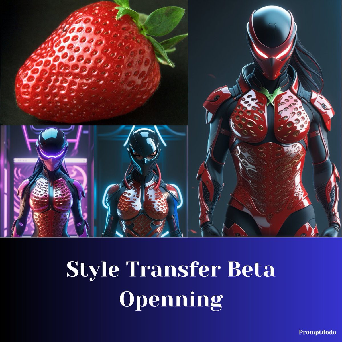 PromptDoDo's tweet photo. Limited to 100 spots! π Want to see how a strawberry pattern can turn into a stunning ninja?
Apply now and be the first to experience our cutting-edge style transfer!π
https://t.co/mKpOalPAhE
#PromptDoDo #StyleTransfer #AIDesign #BetaTest #DesignInnovation https://t.co/6cpmOJUHvG