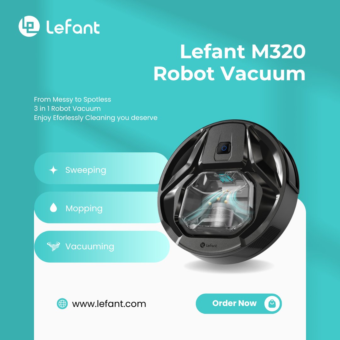 3 in 1 robot vacuum, Triple the power! The Lefant M320 sweeps, vacuums, and mops for a complete clean. 🧹🧼💧Get yours at lefant.com
#lefant #robotvacuum #amazonfinds #amazingfacts #cleaninghacks #smartcleaning #smarthome #fyp