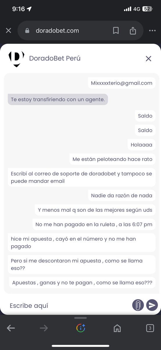 RicTam4's tweet photo. @doradobet no hay atención en el chat, mande correo electrónico y me rebota ,
Nadie te da razón de nada ante un reclamo , no me han pagado en una apuesta que hice https://t.co/Q44rtRX84f