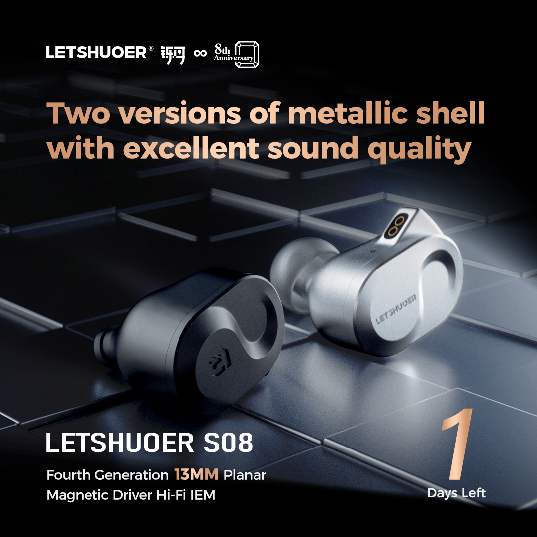 letshuoer's tweet photo. Attention, audiophiles! The moment you've been waiting for is almost here!😲😲

Only one day Left!🙌🙌

#letshuoer #earphone #iem #hifi #dongle #audiophile #s08 #newrelease #audiolover #preheating #comingsoon #countingday https://t.co/iAQONpnx64