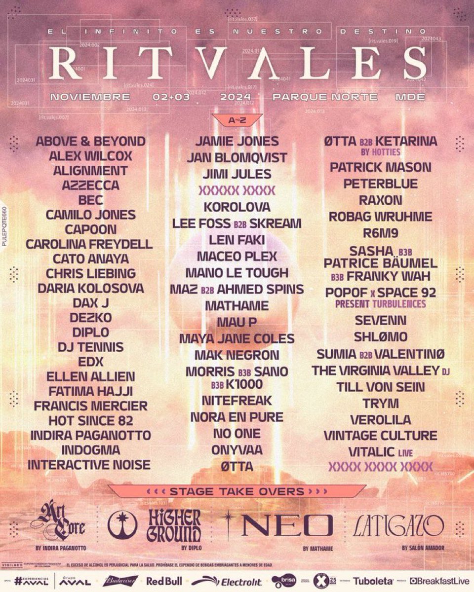 musictrendscol's tweet photo. NUEVO ANUNCIO 📣

Este es el line up completo para @ritvales 2024 🔥

Noviembre 2 y 3 - Parque Norte 📍

Entradas a la venta en @Tuboletaoficial 🎫 https://t.co/yHIUhhmmCK