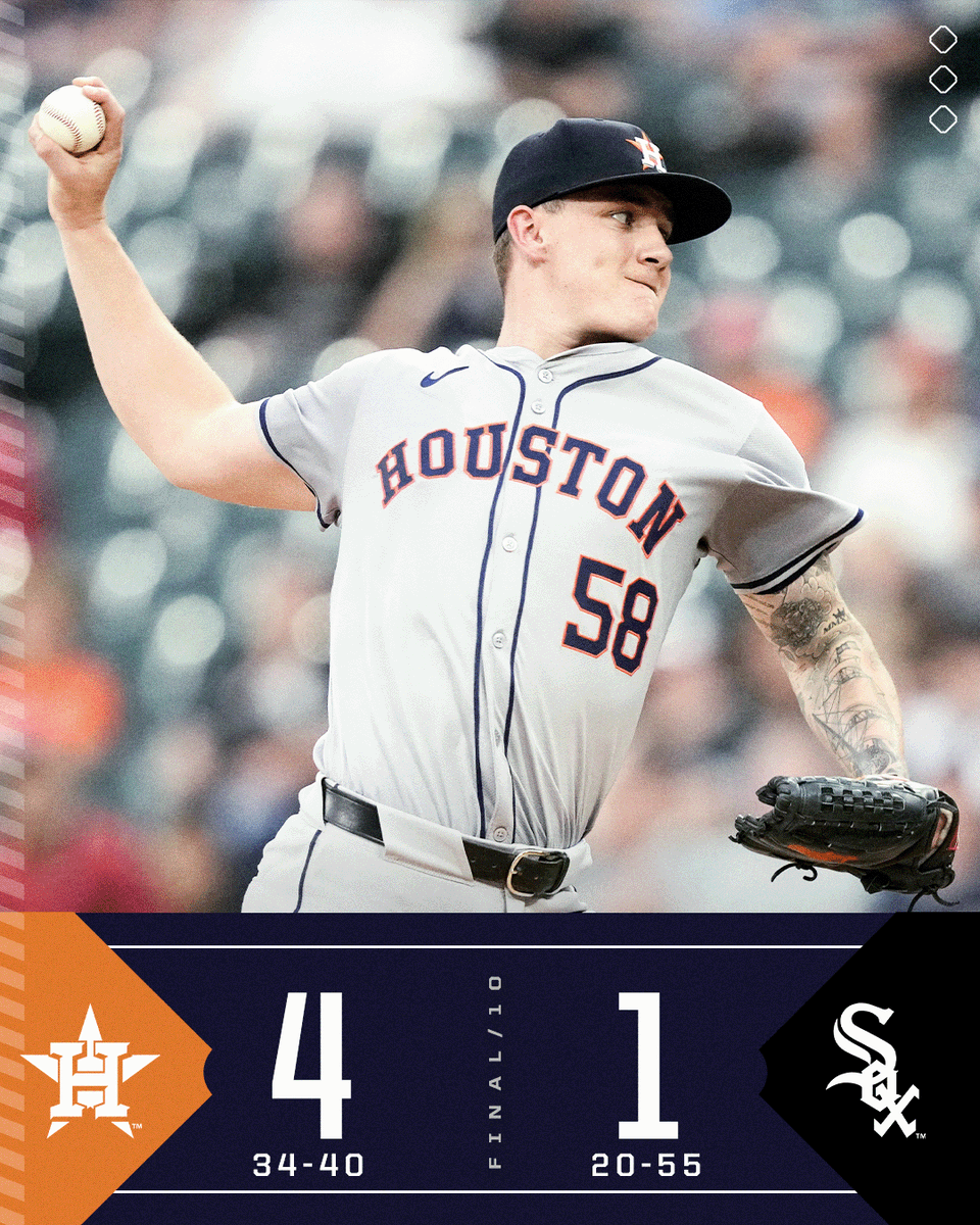 MLB's tweet photo. Hunter Brown throws 6 strong innings in an @Astros victory. https://t.co/JQtMgx8RgY