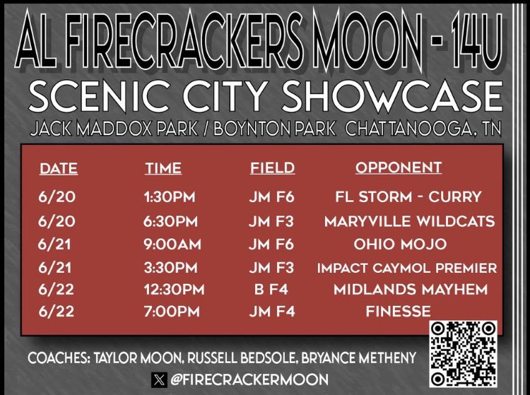 Headed to Chattanooga for Scenic City. Let’s go! 🧨🥎 <a href="/ConnectSports_/">Connect Sports</a> <a href="/FirecrackerMoon/">Firecrackers-Moon</a>