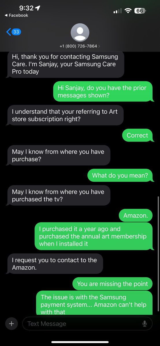 PhilMographer's tweet photo. @SamsungUS trying to resolve an issue with the Samsung art subscription on my Samsung Frame and the person is suggesting I contact Amazon… https://t.co/326hSOUErT