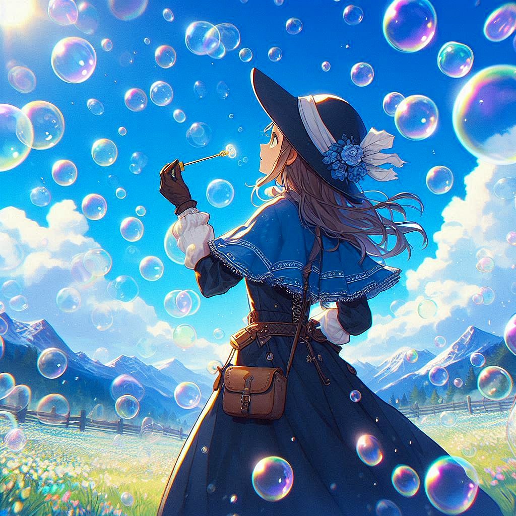 Bleuworld1's tweet photo. 🌬️Bubble time 
#ai
#bubble
#AIart https://t.co/cJx4RLX4Vb