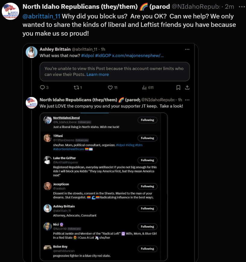 North Idaho Republicans (they/them) 🌈 (parody) tweet media