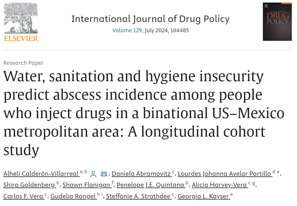 alhelicalderon's tweet image. New publication! We assessed #WASHinsecurity variables as predictors of #abscess incidence in a cohort of #PWID in the US-Mexico border region. @ijdrugpolicy 🇲🇽🇺🇸

Access to full article here: sciencedirect.com/science/articl…

This paper is part of my dissertation manuscripts (3/3)✅