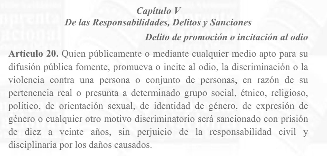 HimiobSantome's tweet photo. El delito de “Incitación al Odio”, previsto en el Art. 20 de la “Ley Constitucional Contra el Odio, por la Convivencia Pacífica y la Tolerancia” (GO venezolana 41.276 del 10/11/17)  se ha convertido en una especie de “comodín legal” dentro del que “todo cabe”. Analicemos: https://t.co/fKDb2iWfNb