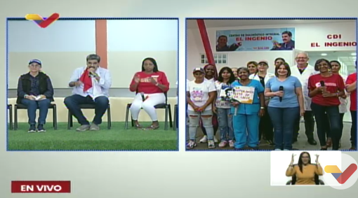 Mincyt_VE's tweet photo. #Ahora | Presidente Nicolás Maduro: Atención Guatire, atención El Ingenio, les doy las gracias Gabriela (Jiménez) por todo lo que estás haciendo, la salud, ciencia y tecnología del estado Miranda 

#ElTipoEsNico https://t.co/DSGlwwjGBl