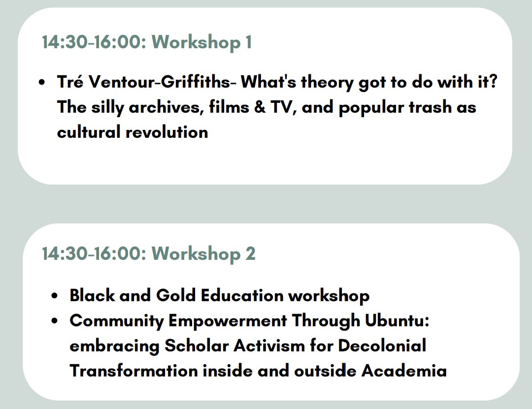 Race and Socially Engaged Research Conference (@arwg_york) on Twitter photo Last but not least, we ended the day with 2 really brilliant workshops:
- <a href="/treventour/">Tré (he/him) 🇬🇩🇯🇲</a>, 'What's theory got to do with it?'
- <a href="/NaomiLASmith/">NAOMI</a>, <a href="/fez_sibanda/">Fez Sibanda</a> & <a href="/DrAliceCorble/">Rebellibrarian</a>, 'Community Empowerment Through Ubuntu'
Thank you for creating such engaging learning spaces!! Last but not least, we ended the day with 2 really brilliant workshops:
- <a href="/treventour/">Tré (he/him) 🇬🇩🇯🇲</a>, 'What's theory got to do with it?'
- <a href="/NaomiLASmith/">NAOMI</a>, <a href="/fez_sibanda/">Fez Sibanda</a> & <a href="/DrAliceCorble/">Rebellibrarian</a>, 'Community Empowerment Through Ubuntu'
Thank you for creating such engaging learning spaces!!