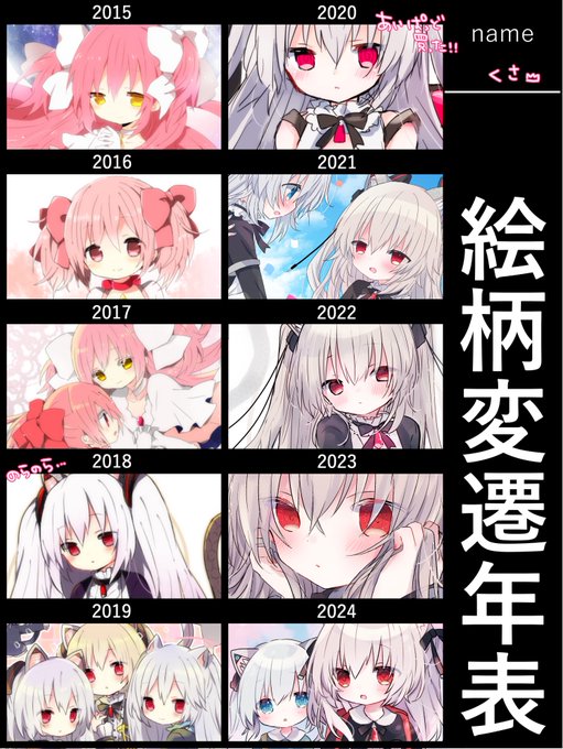 昔のほうが上手なんじゃないかなと思ってたけど
並べてみたらちゃんと成長してる気もした! 