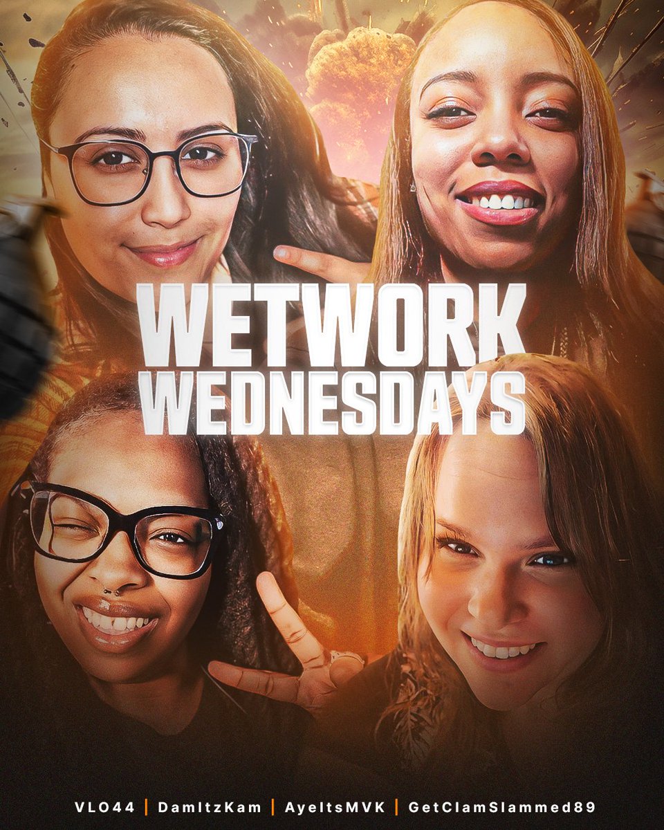 Are you ready to get Soaking WET? LIVE over on KICK for WETWORK WEDNESDAY! Come hang out wiht these amazing ladies! @AyeItsMVK <a href="/DamItzKam/">ᴋᴀᴍ💫™️ ⁽⁷⁷⁷⁾</a> <a href="/vl044_/">VL044</a>  Will also be live tonight! 

kick.com/getclamslammed…