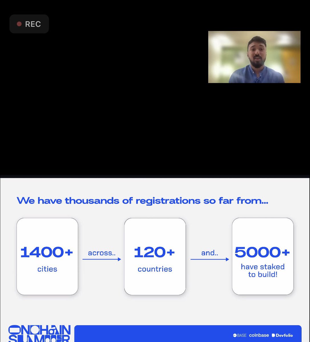 g0dbase's tweet photo. #based morning fam. It was great to have #onchainsummer online session with @wbnns @denverjude and @AniketRaj314
It's amazing that 5000+ projects are being built during this hackathon.
@base community is only getting stronger thru the time. And #godbase is one of the most powerful additions!
https://t.co/qnfH5N64Y4
#MemeOnGodbase