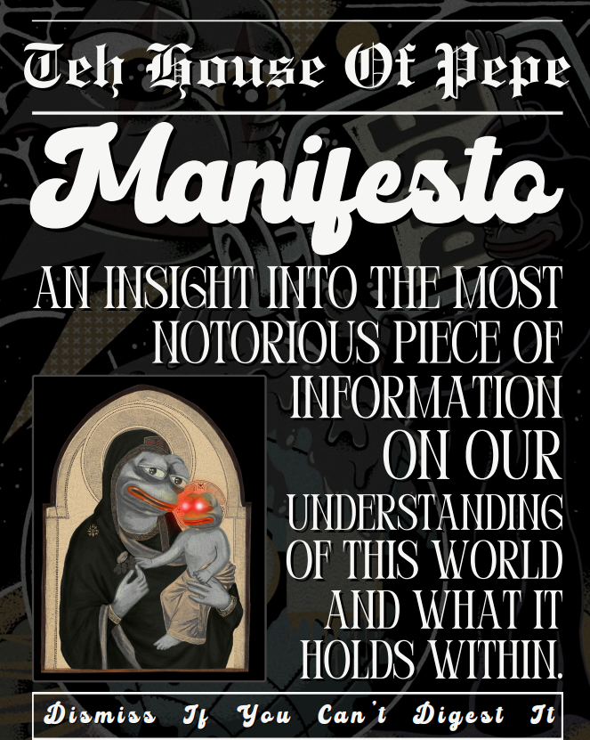 houseofpepeeth's tweet photo. Dive Deep Into The Manifesto.

$HOP $PEPE $ETH

CA:
0xF68BC2652d44D66e7AC864fedbf51bfd8179f757 https://t.co/RPM1sSWyT8