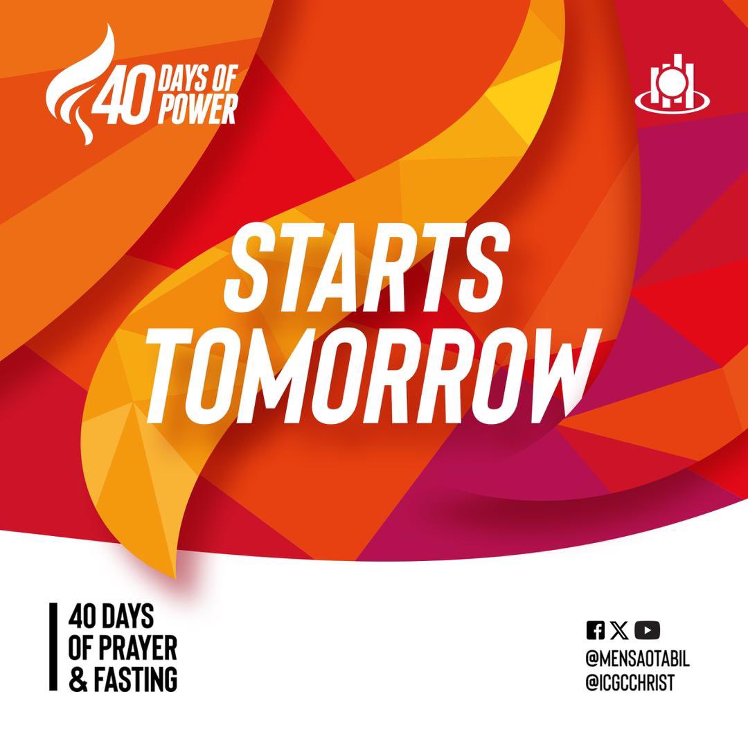 icgczoetempleC5's tweet image. 40 DAYS OF POWER EVENING PRAYERS STARTS TOMORROW

Let's get ready for our 40 Days of Power, a special time of fasting and prayer starting tomorrow. Join us every evening at 6:30 PM at the church premises as we seek God's guidance and blessings together. Don't miss
#40DaysOfPower