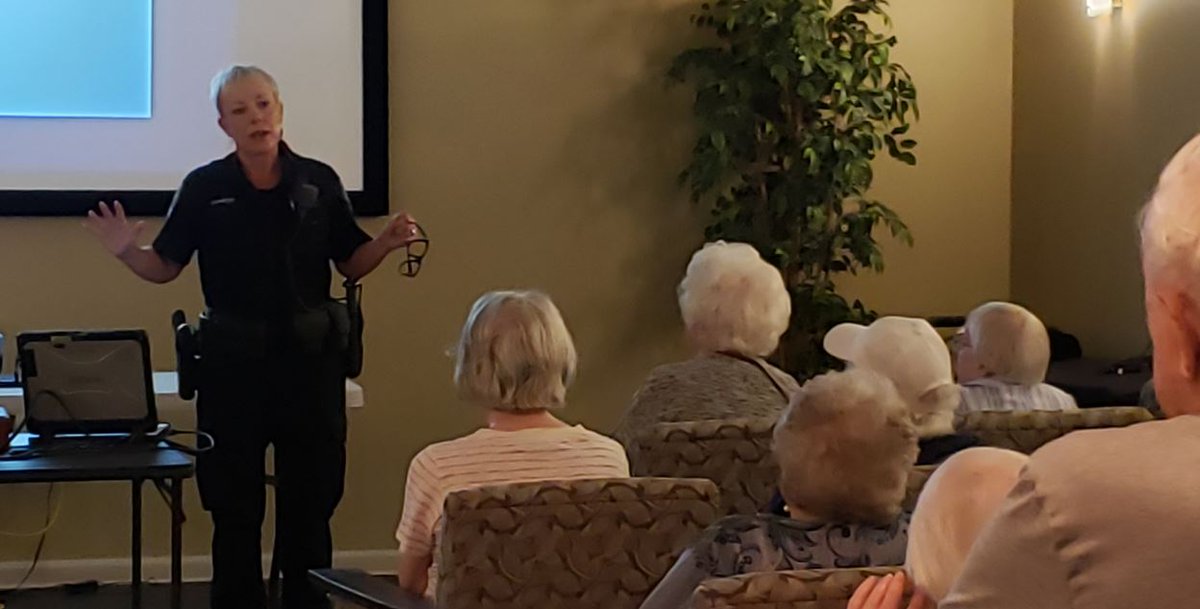 AugustineHouse's tweet image. Special thanks to Constable Leisa Schaefer from Delta Police Department who came to speak with our residents about the latest scams and fraudulent activity in our community. Very important information! #ScamSmart #FraudulentActivity #scamawareness