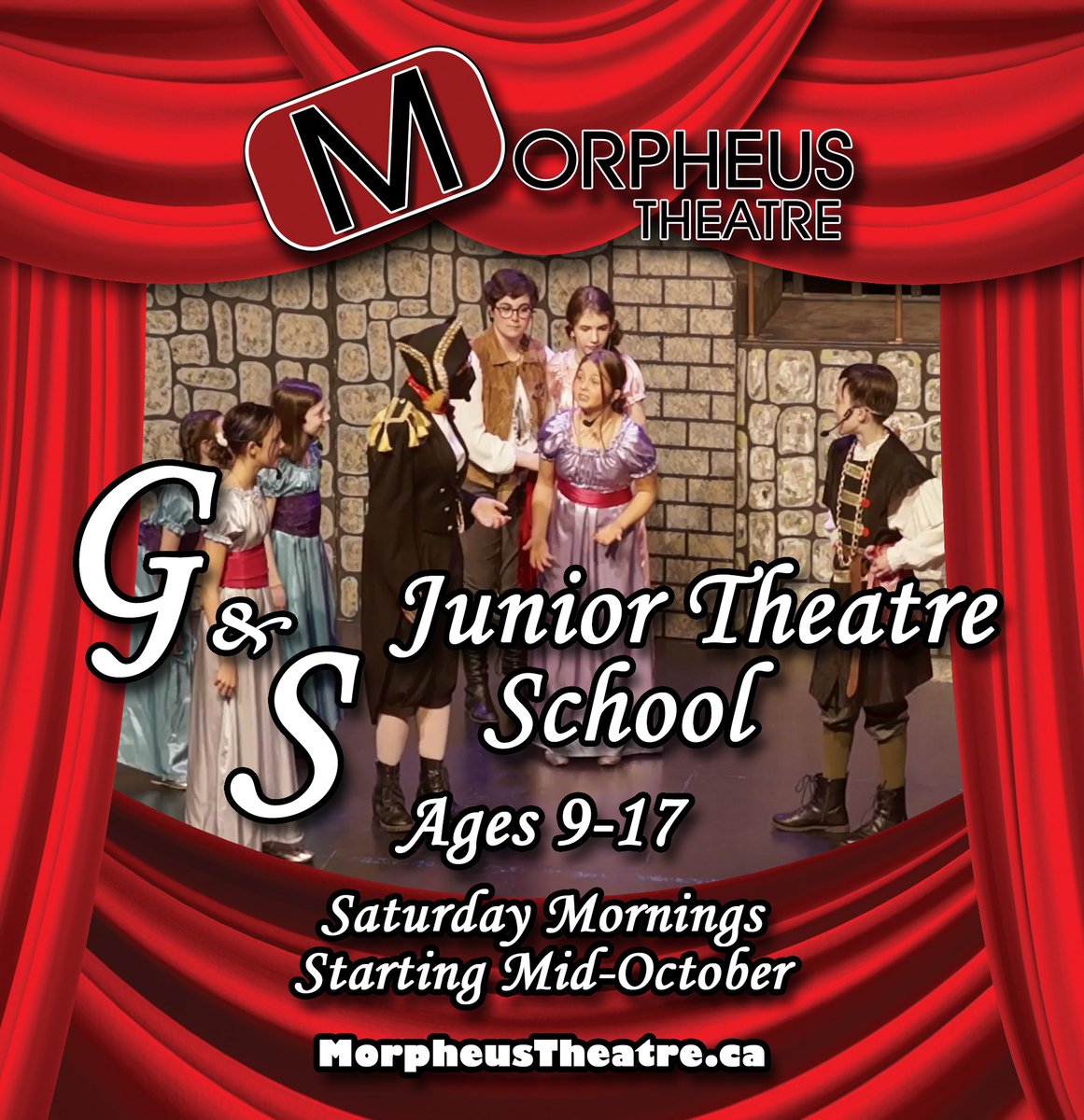 Registration is still open for our G&amp;S Junior Theatre School Program!

Early Bird Prices of $350 available until June 30th. Register Now!

morpheustheatre.ca