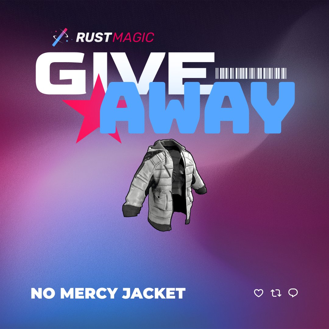 RustMagicCom's tweet photo. No Mercy Jacket Rust Giveaway ($35) 🎁

✅ Follow @RustMagicCom 
✅ Like, Retweet and Tag 1 friend

Winner drawn in 10 days, good luck 🥰 https://t.co/FGU6skbxAX
