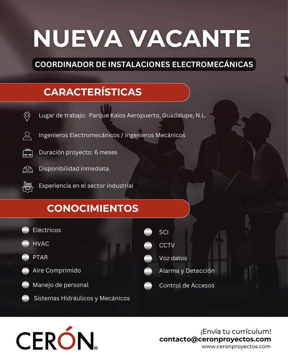 CeronProyectos's tweet image. #vacante #coordinadordeinstalaciones #MEP #ProjectManagement #GerenciadeProyectos #AdministracióndeObra #AdministracióndeProyectos #direcciondeobra #supervisióndeobra #desarrolloinmobiliario #negociosinmobiliarios #construccion #obras #proyectos #leanconstruction #desarrolladores