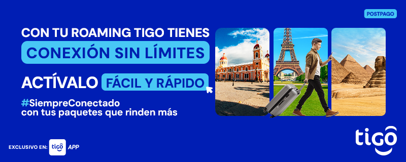 Con tu Roaming Tigo ✈️ tienes conexión SIN LIMITES en tus viajes 😎

Actívalo FÁCIL Y RÁPIDO  📲para estar #SiempreConectado en más de 100 países

tgor.me/tigo-roaming