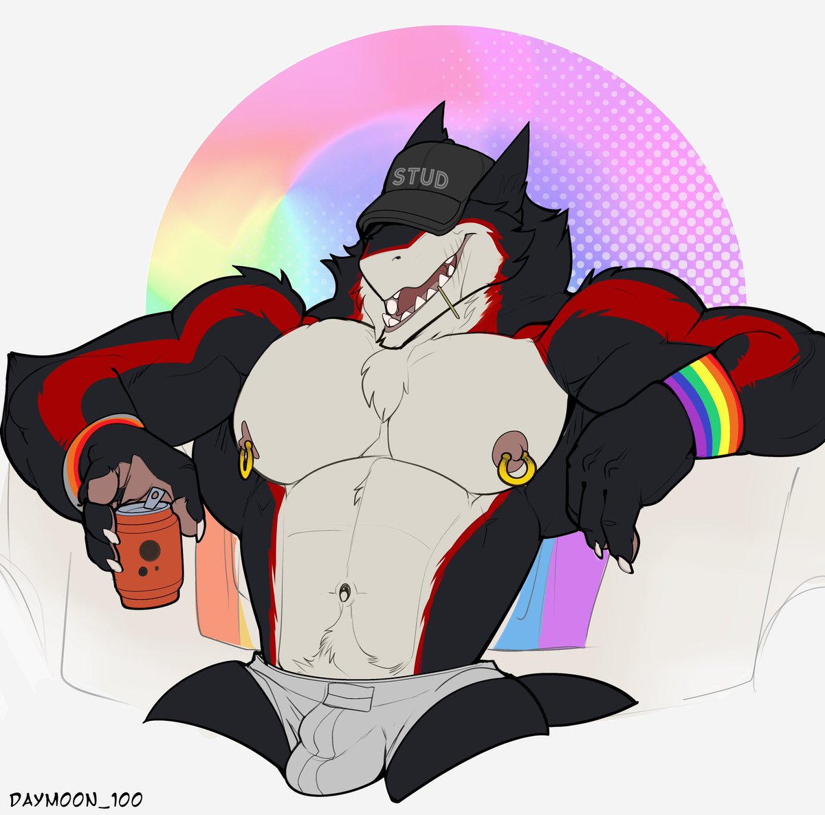 “Hey pup, glad to see you made it to pride. Have a seat and enjoy yourself~” 
Lovely pride piece from
🖼️-<a href="/Daymoon_100/">Daemon</a>