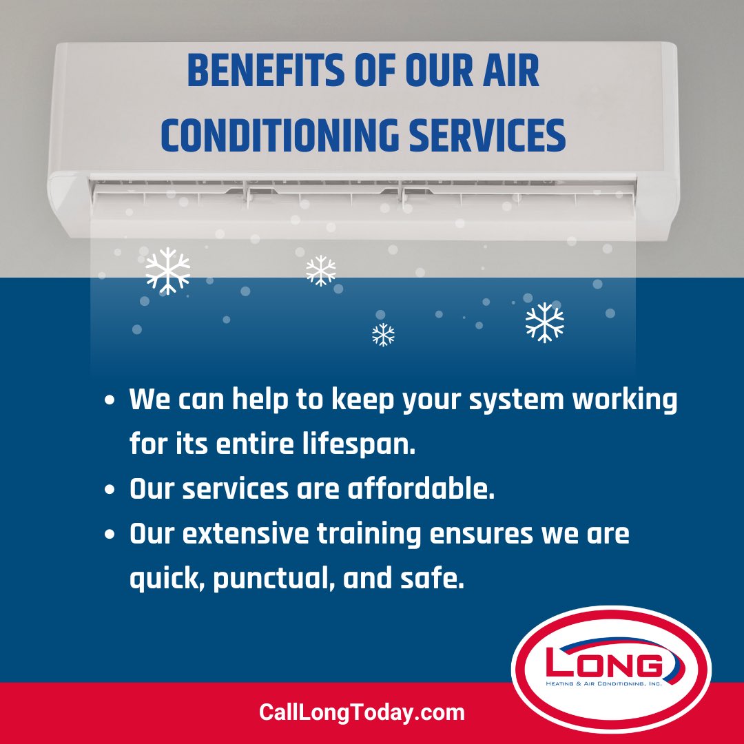 CallLongToday's tweet photo. Check out some of the benefits of our air conditioning services! 

#hvac #heating #ac #noair #greenville #columbia #conway #savannah https://t.co/4IrPk77lmR
