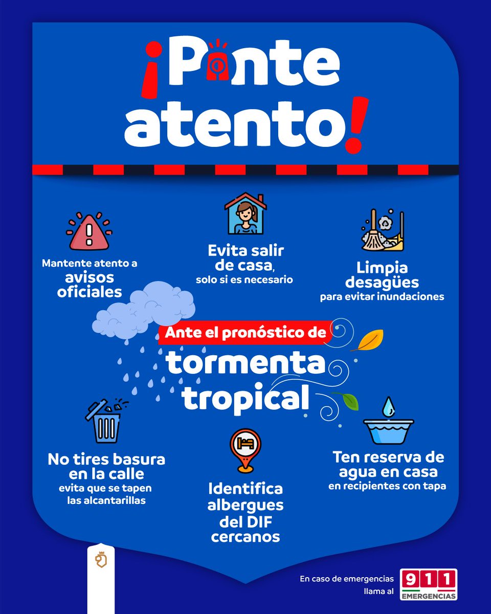 Prevengamos inundaciones y ayúdanos a ser parte de la solución: no tires basura en la calle así se evita el desbordamientos en las alcantarillas.🗑🚯

No olvides mantenerte al tanto de las actualizaciones de las fuentes oficiales.