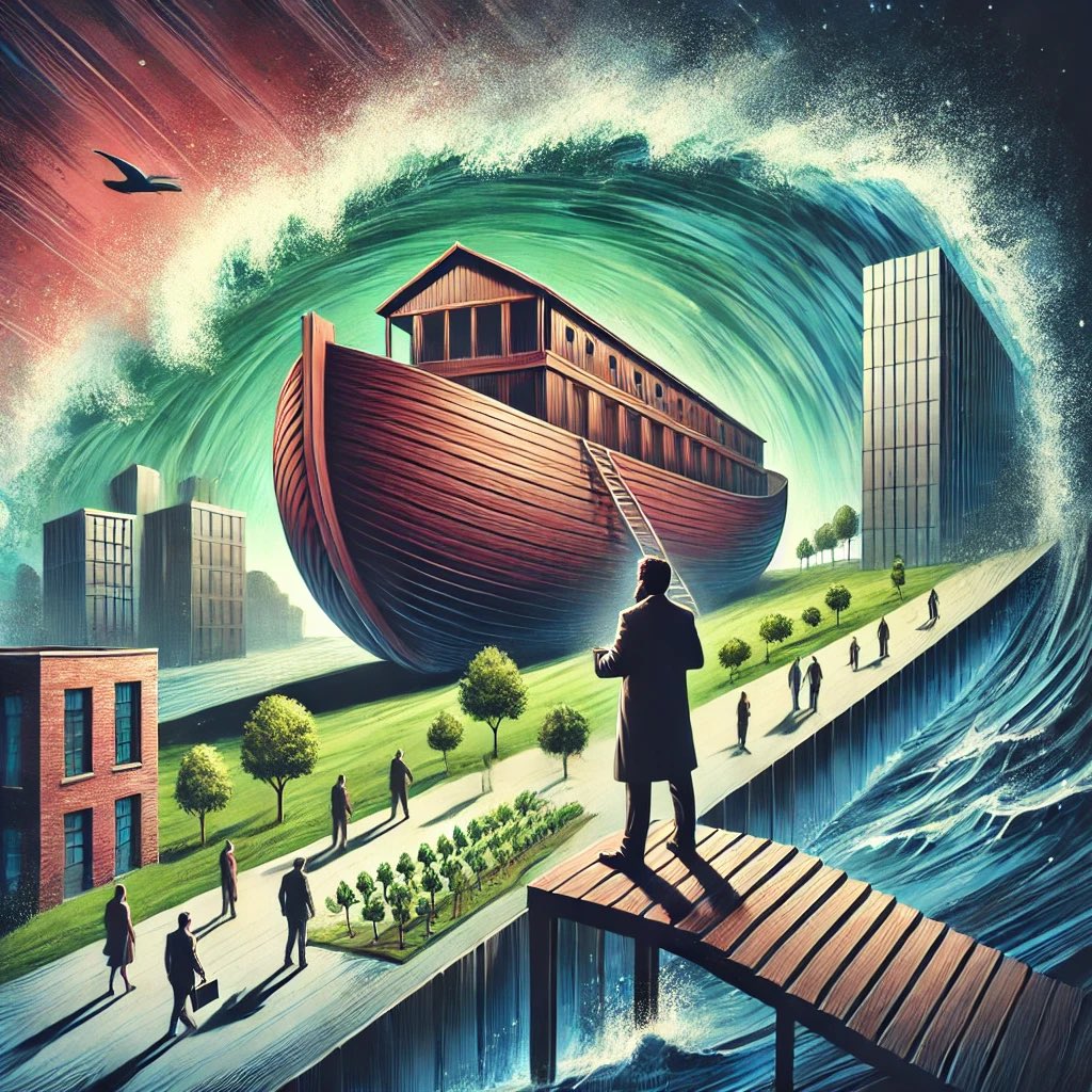 x0x01x's tweet photo. Noah’s Ark: The Rebirth of a Community?

The story of Noah’s Ark is a significant mythological narrative that has been told across various cultures for centuries. But could this story symbolize more than just a physical ark? Perhaps it represents the rebirth and founding of a community.

The flood may symbolize the destruction of old systems and the necessity to build a new, more sustainable society. Building the ark could represent laying the foundations of a new community based on new values and principles.

Noah, with his leadership qualities and vision, can be seen as the founder of this new community. He is a leader who, even in difficult times, did not lose faith and guided his community into the future. In this context, the story of Noah’s Ark can be seen as a metaphor for the rebirth of a community with innovative ideas and determined steps.

Noah’s Ark in the Business World

Applying this story to the business world highlights the importance of leadership and vision during times of crisis. The business world often faces “floods” or crises. During these times, there is a need for leaders who produce innovative solutions, move forward decisively, and guide their communities into the future.

Building Noah’s Ark in the business world means signing innovative projects, producing sustainable solutions, and turning crises into opportunities. It is not just about building an ark but also about building a vision.

Conclusion

Noah’s Ark is not just a mythological narrative but can also be seen as a symbol of innovative thinking and determination. By adapting this story to your business life, you can be inspired to overcome challenges and lead your community into the future.
#NoahsArk #Leadership #VisionaryThinking #InnovativeSolutions #CommunityRebirth #SustainableDevelopment #CrisisManagement #BusinessLeadership #MythologyInBusiness #Inspiration #FutureLeadership #BuildingVision #DeterminedSteps #BusinessCrisis #InnovativeLeadership