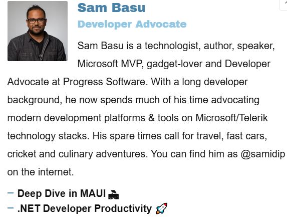 Telerik's tweet image. Who&apos;s excited for #kcdc2024? 🙋 

Tons of brilliant speakers will be gracing the stage including @samidip! Join him for a Deep Dive into MAUI on JUN 27 at 2:30 PM CDT &amp;amp; .NET Developer Productivity on JUN 28 at 8:30 AM CDT! 

Explore the full agenda: prgress.co/3KOtayU