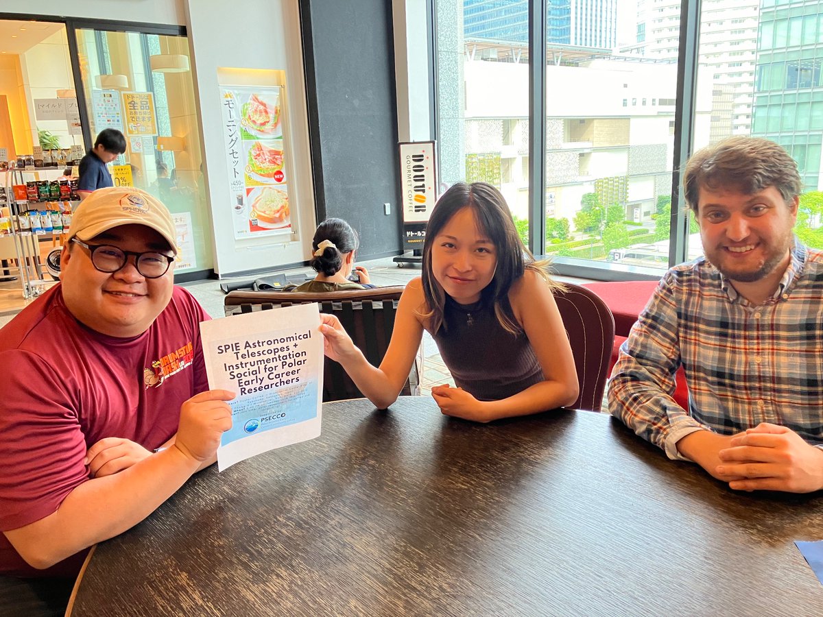 Event rescheduled today 8am-9:30am Doutor Coffee in Minatomirai Center! Come chat and connect with other researchers working on South Pole facilities like BICEP <a href="/BICEP_Keck/">BICEP/Keck</a> ask us about penguins :D #SPIEastro