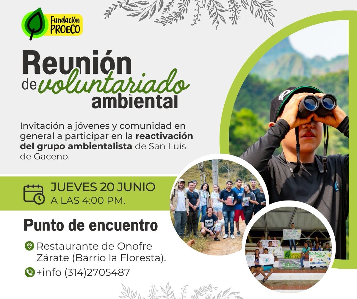 ¡La cita es mañana! 💚🌎 queremos reactivar procesos ambientales en <a href="/SanLuisdeGaceno/">San Luis de Gaceno</a> y seguir preservando nuestro ambiente ❤️🌱 Haz parte de esta iniciativa ¡mañana nos vemos! 🥰🙏