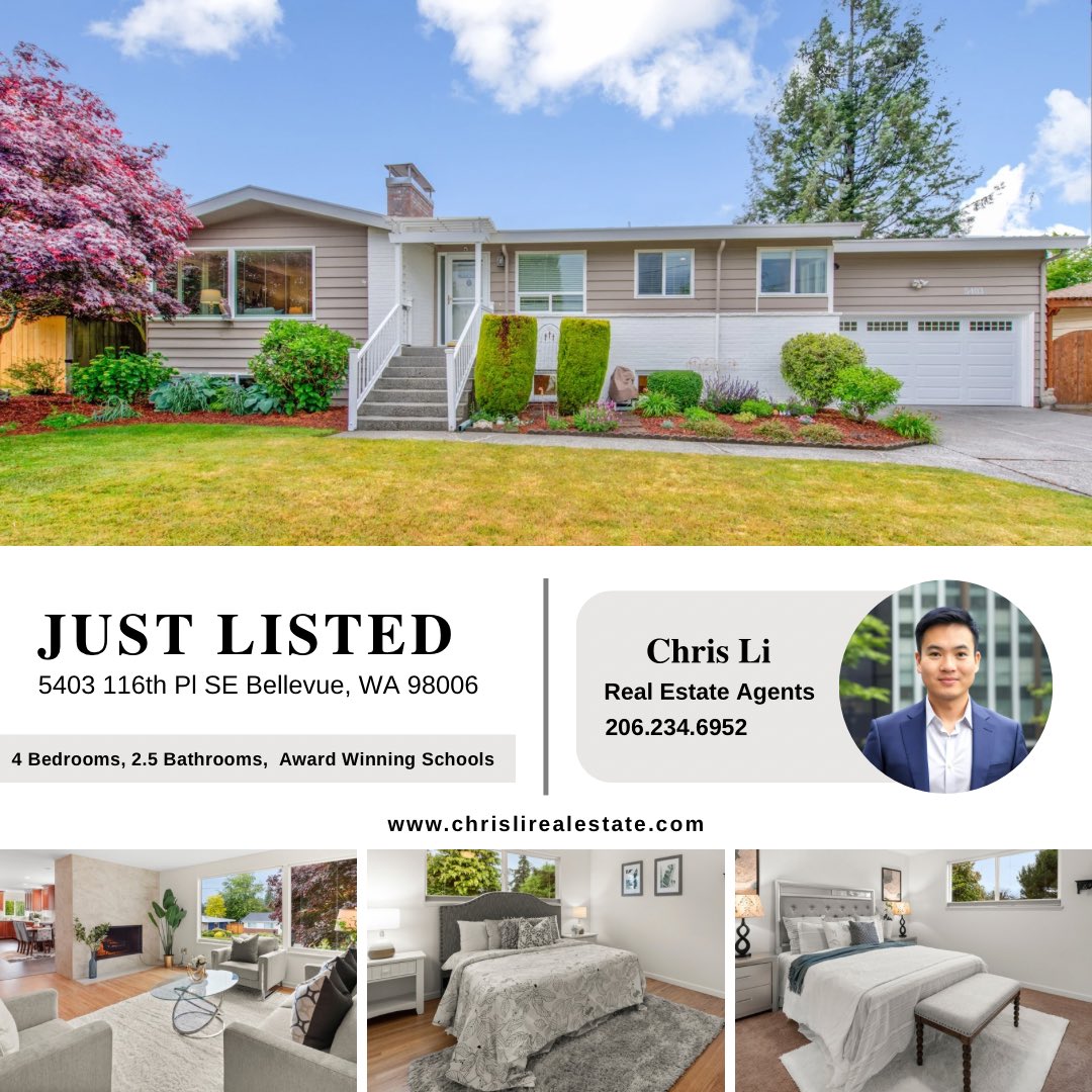 chrislire's tweet photo. 🏡 Newly Listed Newport Hills, Bellevue 🏡
✨ Asking Price: $1,299,000 ✨
🛏 4 Beds | 🛁 2.5 Baths
🌳 Well-maintained level yard with serene surroundings
🎓 Located in an award-winning school district
🏊‍♂️ Walking distance to swimming pool and tennis court
📚 Top-rated schools https://t.co/cwNdElWRgo