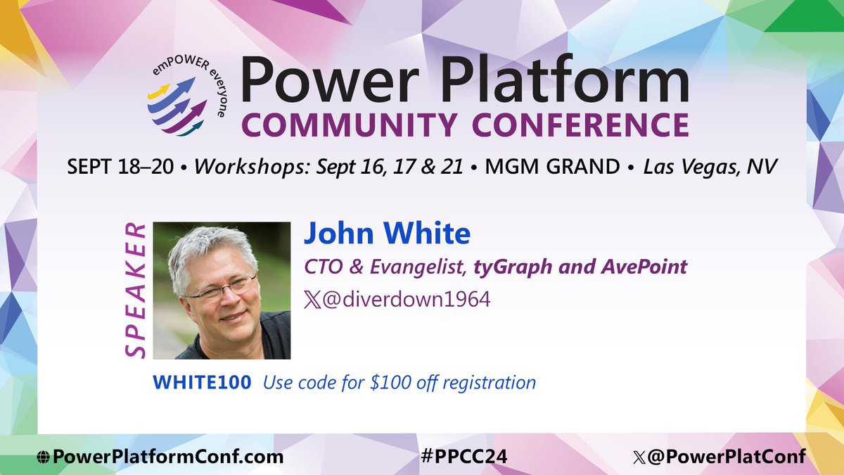 Community Speaker Highlight - Why do <a href="/diverdown1964/">John White</a>'s tutorials always sell out? Come to Vegas and find out. Use the discount code WHITE100 to register for bit.ly/PPCC24FabricWS before it's too late! #PowerAddict #PPCC24