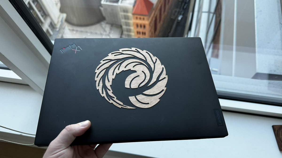 Today I made a wood veneer laptop sticker!