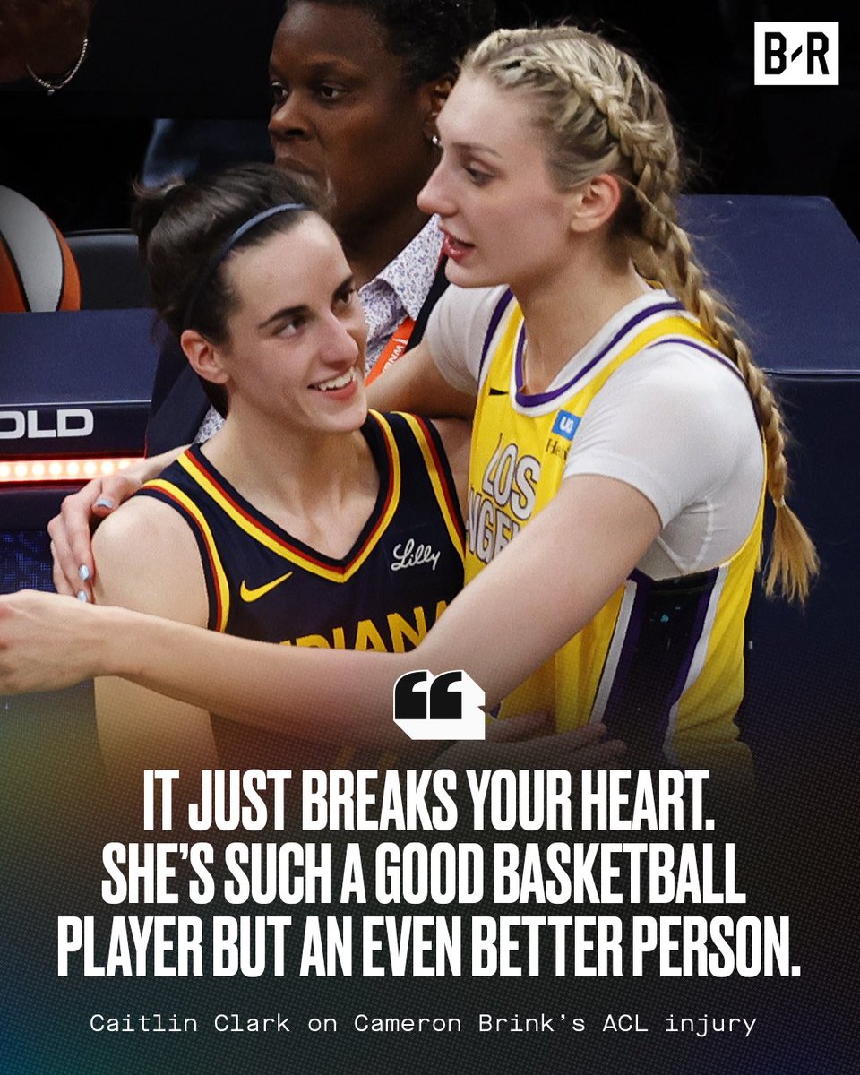 BleacherReport's tweet photo. Caitlin Clark sends love to Cameron Brink following her ACL injury ❤️ https://t.co/3AW4x249oN
