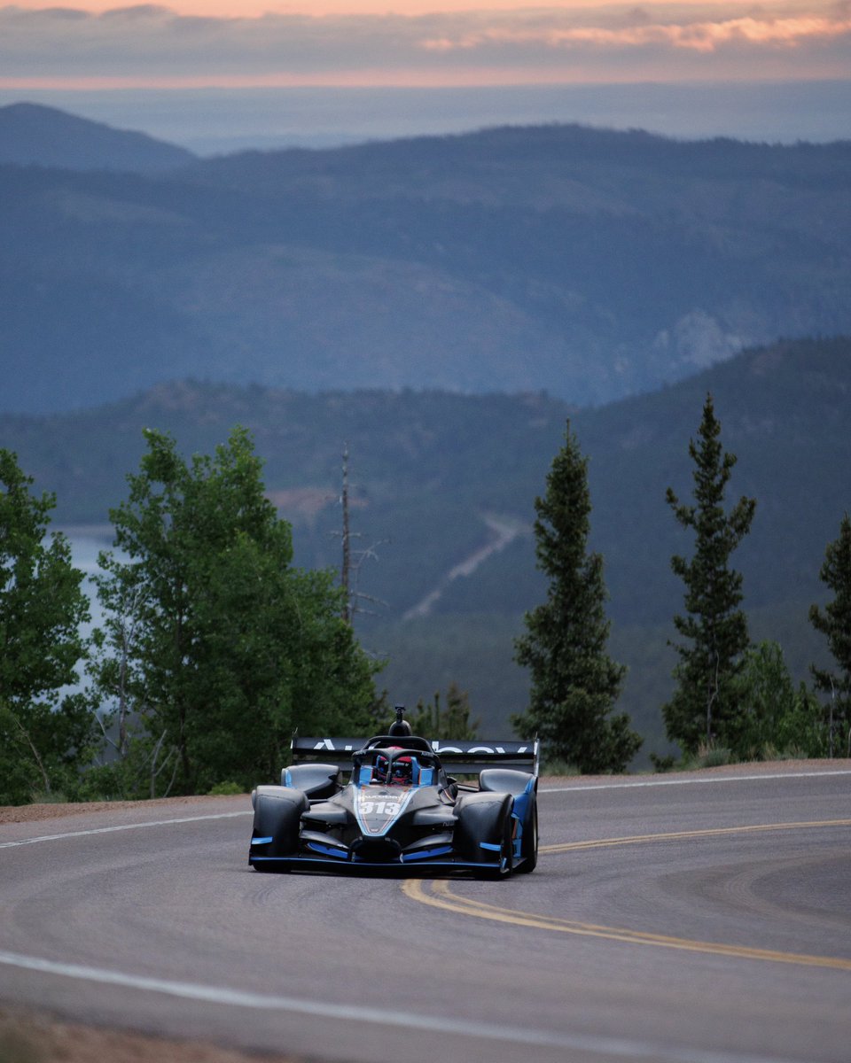 Pikes Peak rookie, Christian Merli in his 2024 Wolf Aurobay GB08 2.0 HP, leads the pack during Wednesday’s qualifying session in the lower section. An impressive time of 3:42.689 puts him at the top of the Unlimited division!