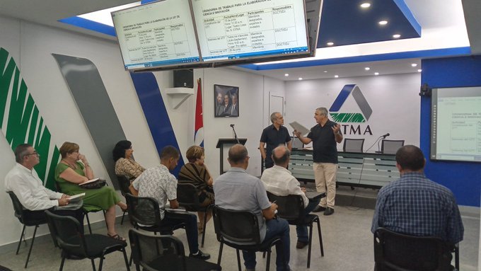 Ministerio de Ciencia, Tecnología y Medio Ambiente (@citmacuba) on Twitter photo Se constituye en <a href="/citmacuba/">Ministerio de Ciencia, Tecnología y Medio Ambiente</a> bajo la conducción de ministro <a href="/EdMartDiaz/">Eduardo Martínez Díaz</a> y viceministro
<a href="/ArmandoRguezB/">Armando</a> Grupo de trabajo para la elaboración de la Ley de #ciencia e #innovación de #Cuba 🇨🇺 como parte de proceso de perfeccionamiento de sistema #CTI
<a href="/SANTANACITMA/">JOSE FIDEL SANTANA NUÑEZ</a> <a href="/adianez_taboada/">Adianez Taboada</a> Se constituye en <a href="/citmacuba/">Ministerio de Ciencia, Tecnología y Medio Ambiente</a> bajo la conducción de ministro <a href="/EdMartDiaz/">Eduardo Martínez Díaz</a> y viceministro
<a href="/ArmandoRguezB/">Armando</a> Grupo de trabajo para la elaboración de la Ley de #ciencia e #innovación de #Cuba 🇨🇺 como parte de proceso de perfeccionamiento de sistema #CTI
<a href="/SANTANACITMA/">JOSE FIDEL SANTANA NUÑEZ</a> <a href="/adianez_taboada/">Adianez Taboada</a>