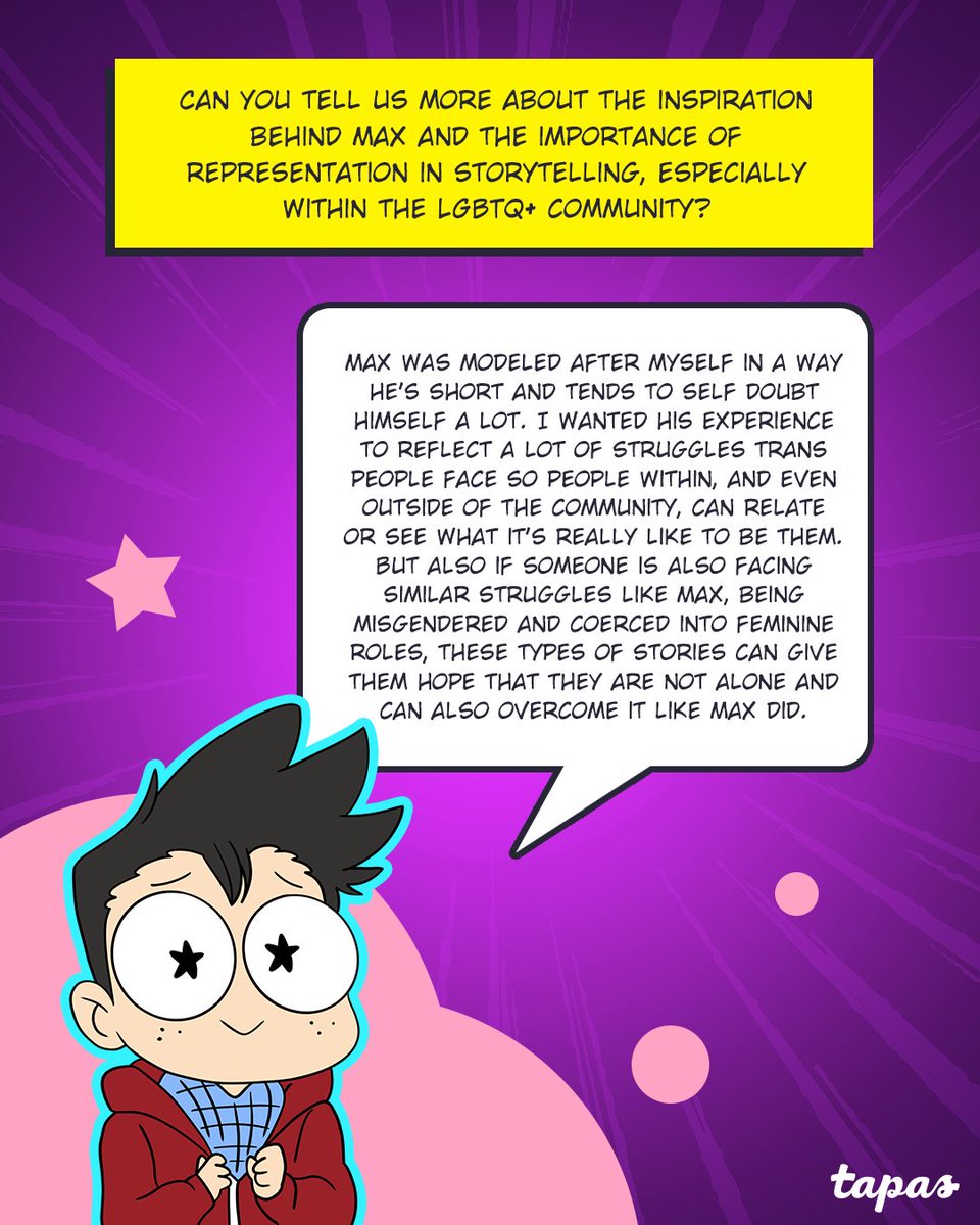 tapas_app's tweet photo. 🌈 Poof! We’ve got an exclusive interview with @thek40, creator of "Magical Boy"!

Swipe to learn about the magic behind the scenes! 📖🌟

Read more on Tapas 👀
▶️ https://t.co/j8vFgNVNBm https://t.co/7m6Xso3tDK