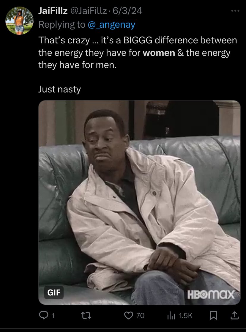 n3wetrust_'s tweet photo. @JaiFillz @SHOWSTOPPERGANG @TheChiropracti3 @stretchgangj @Son_ImSleep The irony in comments like these is because yall act the same exact way on social media lmao  all the smoke for men but never for women https://t.co/VetwpMqyhA