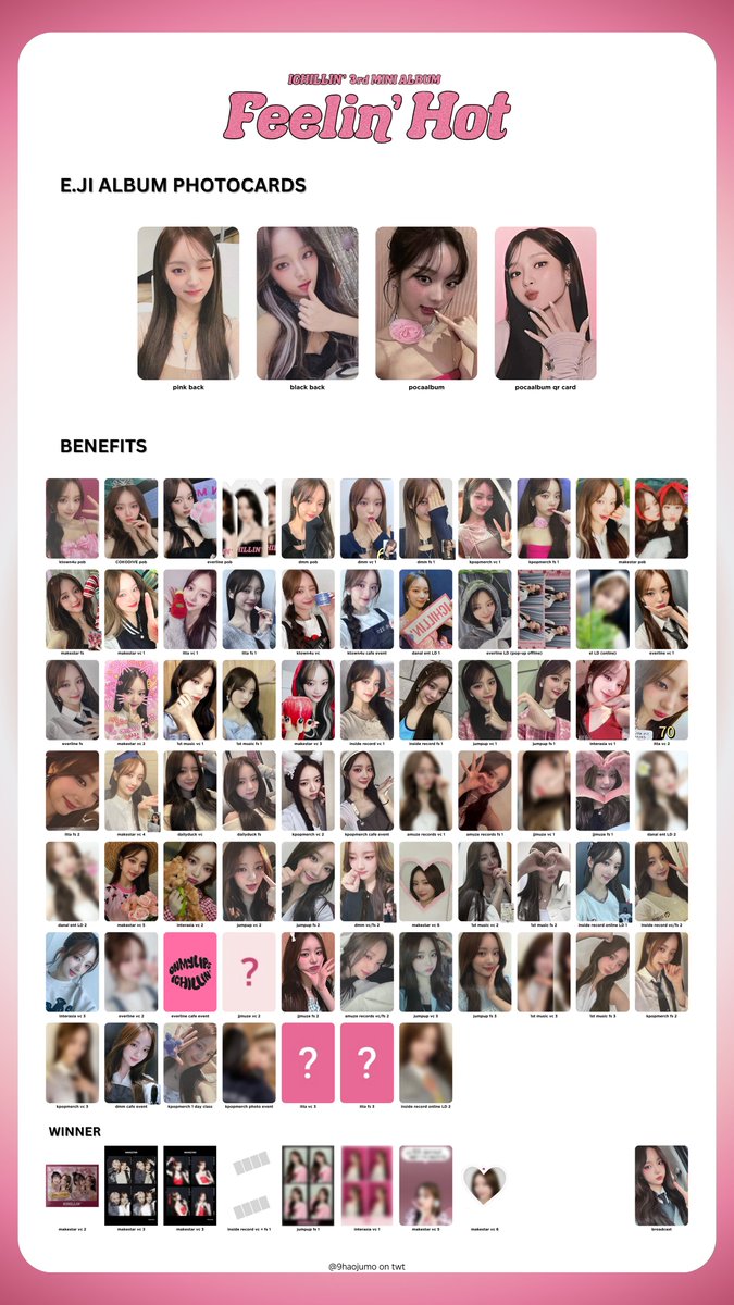 ICHILLIN' FEELIN' HOT album photocard + benefit / pob E.ji Jiyoon