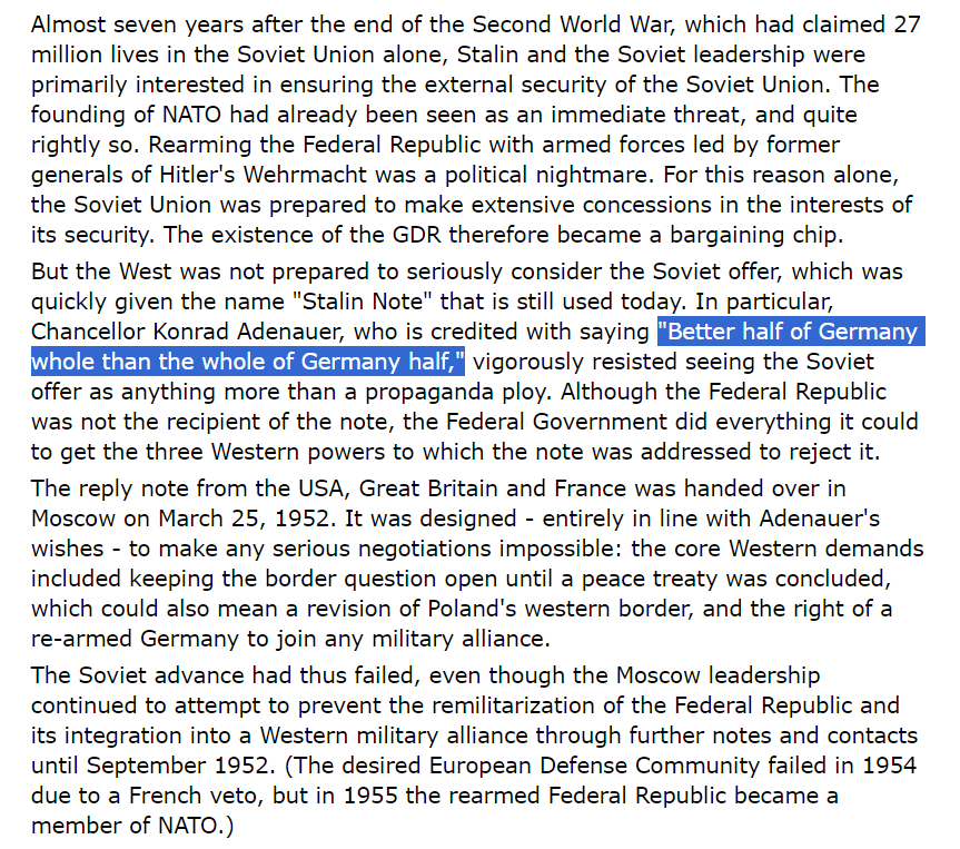 STALIN NOTE - UKRAINE WAR 1952 the USSR put forward a proposal for a ...