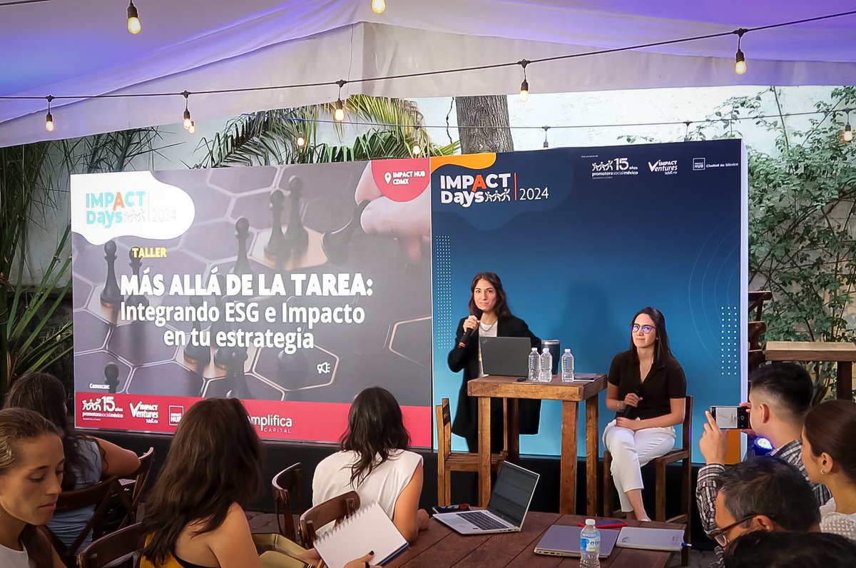 daluscapital's tweet photo. Today's ESG workshop during #ImpactDays was an eye-opener! 🌟 We explored Environmental, Social, and Governance practices with @AmplificaC, discovering how they drive both growth and impact. Montserrat Olguin and Andrea Ojeda's insights left us inspired! 💪 #ESG #Sustainability https://t.co/0Jt0Cwha1s