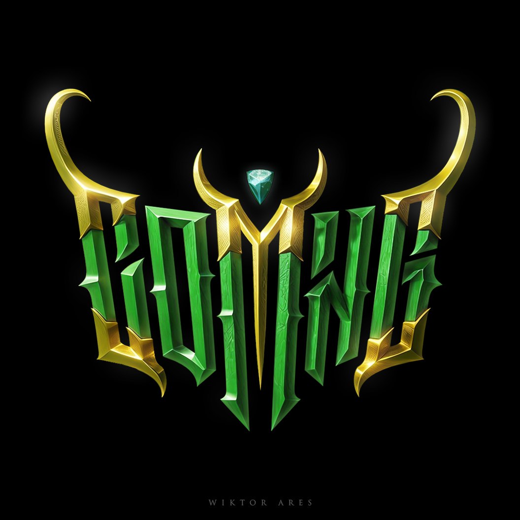 WiktorAres's tweet photo. Logo for a collection of T-shirt merch with prints of Loki from the Avengers 
____
Dm or wiktor.ares@mail.ru 
___
#avengers #loki #marvel #logomaker #logo #designers #branding #lettering https://t.co/p8efAdO4vj